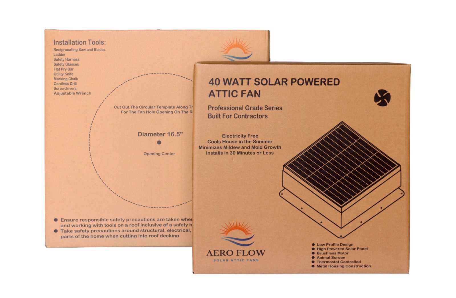 40W Solar Attic Fan Packaging